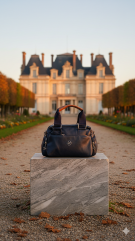 Lacivert Ufak Taba Garnili Kadın Çanta