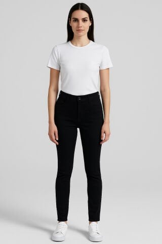 İtalyan  Siyah Streç  Pantalon