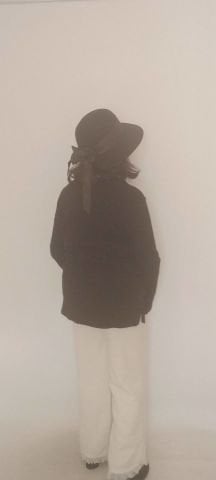 Siyah Degaje Yaka Lastik Örme Triko Tünik