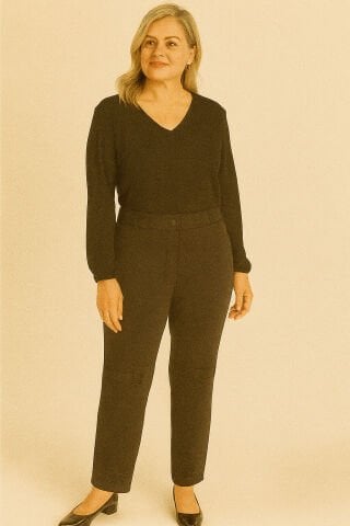 Büyük Beden  İtalyan Beli Lastikli Haki  Yeşil