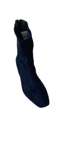 Lacivert Süet Streç Arkadan Fermuarlı Bot