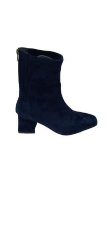 Lacivert Süet Streç Arkadan Fermuarlı Bot