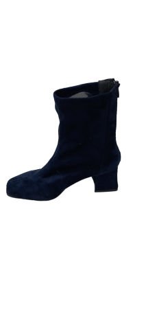 Lacivert Süet Streç Arkadan Fermuarlı Bot