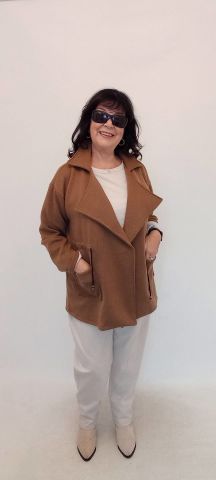 Taba Rengi İtalyan  Triko Hırka Modeli Ceket