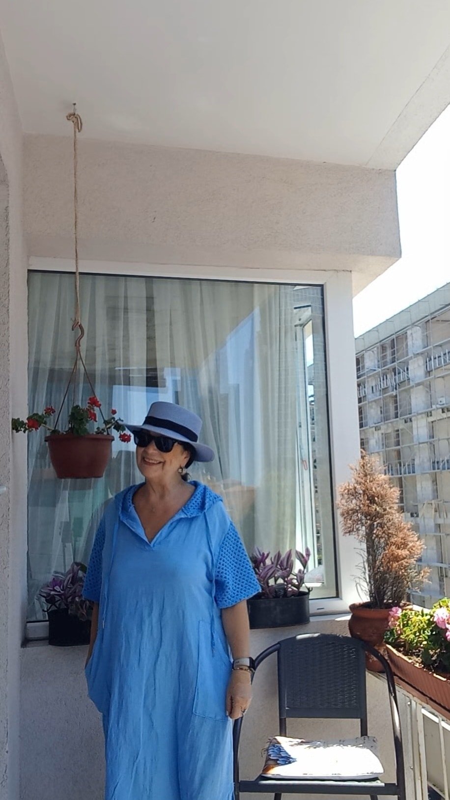 Leylak Rengi İtalyan  Keten Elbise
