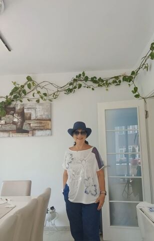 Büyük Beden  Beyaz Mavi Kombinli  Tüllü  Cotton Bluz