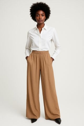 Camel Rengi İtalyan İpek Pantalon