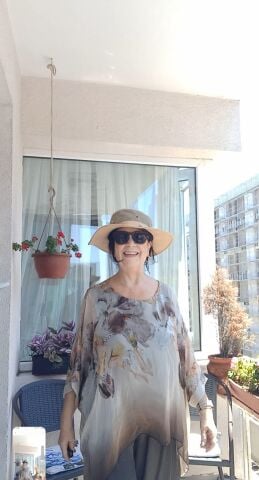 İtalyan İpek Kahve Çiçek Desenleri Olan Degrade Pantalonlu Takım