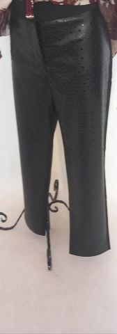 Siyah Önü  Benekli Deri Arkası Likralı  Boru Paça Pantalon