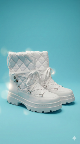 Beyaz Kapitone Kar  Botu