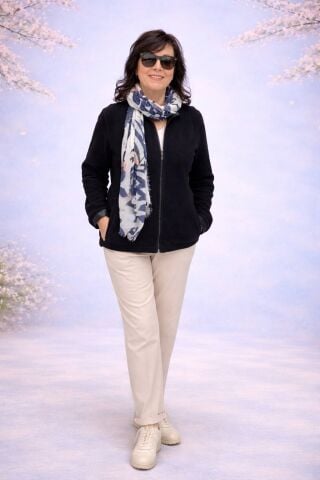 Büyük Beden Çift Taraflı Lacivert  Suet  Diger Tarafı Deri Ceket