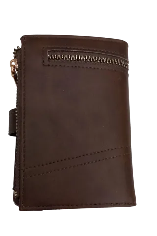 Kahve baskili cok gozlu para cuzdani