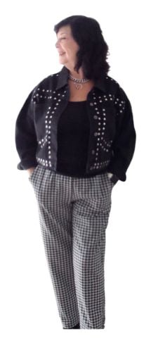 Siyah Jean  Zımbalı   Kısa Ceket