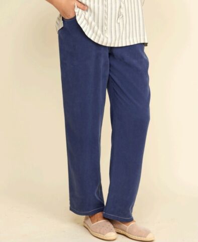 İndigo Mikro Dökümlü Kumaş Pantalon