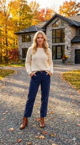 İndigo Mikro Dökümlü Kumaş Pantalon