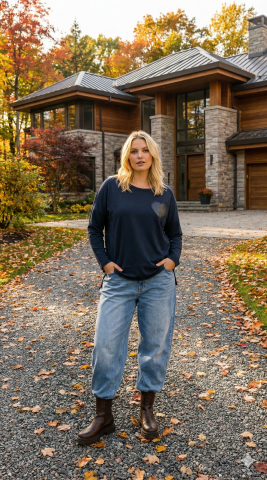 İtalyan Lacivert Kalpli Sweatshirt – Minimal Detay, Maksimum Etki