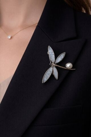 Gümüş Sedef Çelik Yaka .İgnesi