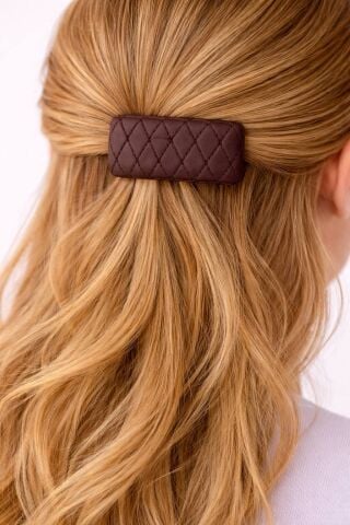 Kahve Deri Dikdörtgen Modeli Firkete Toka