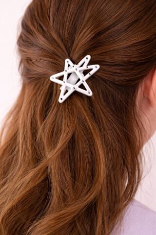 Yıldız Modeli Beyaz Taşlı Firkete Toka