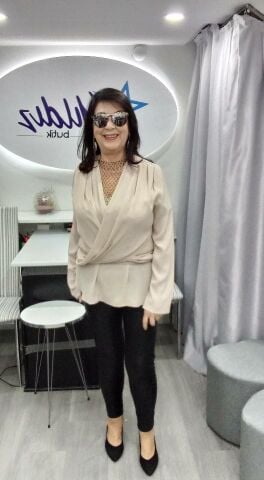 Büyük Beden  Kemik  Kruvaze Detaylı  Bluz