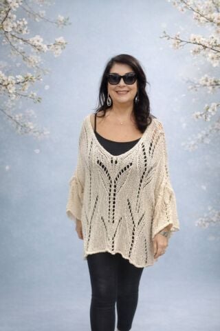 Büyük Beden  Kemik Rengi İtalyan File Merserize