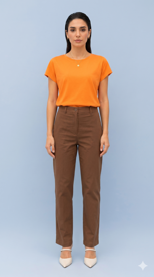Kanvas Likralı  Dar Paça  Büyük Beden Pantalon