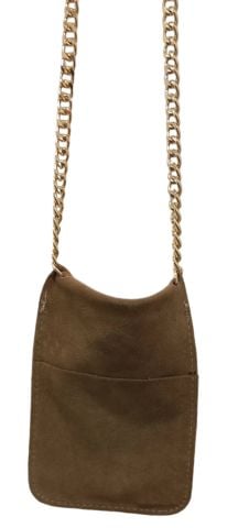 Taba Hakiki Suet Telefonluk Taş Aksesurlı  Çanta