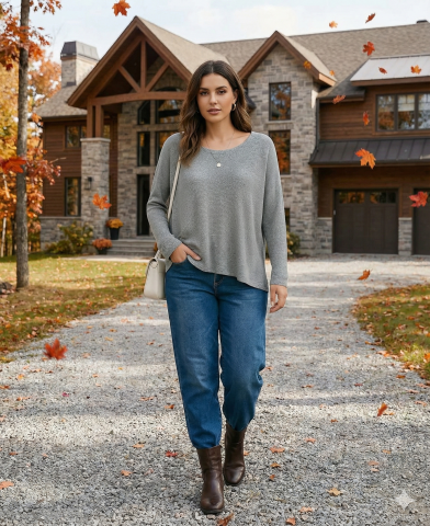 İtalyan İnce Gri Viskon Salaş Triko