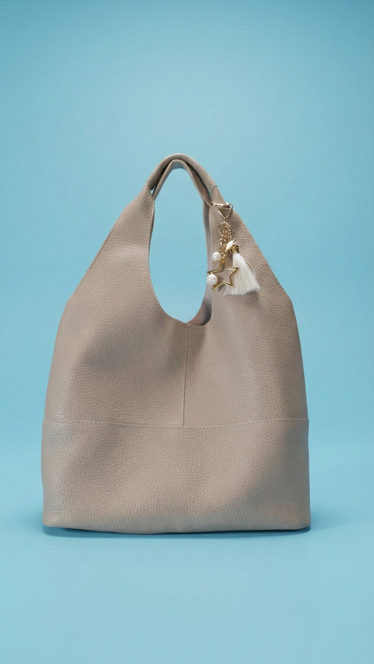 Bej Torba Modeli Hacimli Çanta