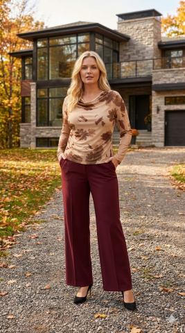 Kemik Rengi Çiçek Desenli Tül Bluz – Zarif ve Romantik Dokunuş