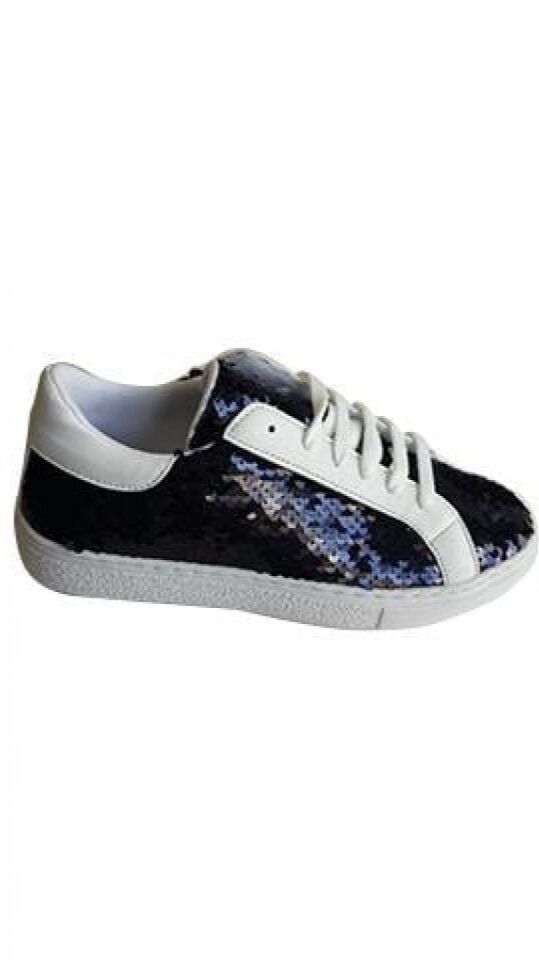 Siyah Pullu Sneakers Ayakkabı 003