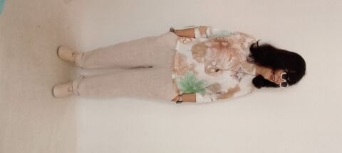 Desenli Merserize Yarasa Kol Cotton Bluz