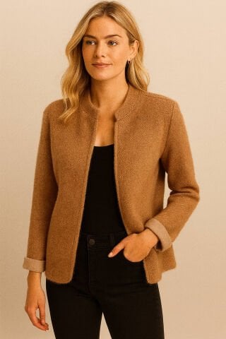 Camel Rengi Triko ceket