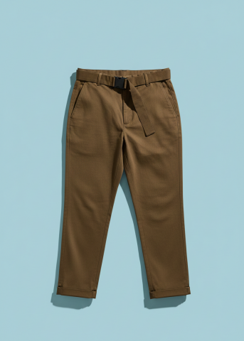 İtalyan Haki Likralı Gabardin Havuç Pantolon