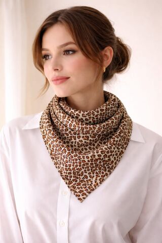 Jaguar Desenli Şık Cotton Fular