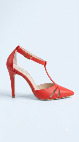 Hakiki Deri Mercan Stiletto Ayakkabı