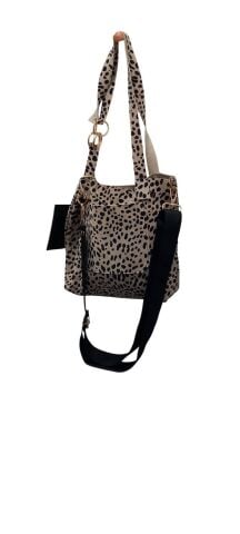 Hakiki Deri Suet Leopar Çanta Torba Modeli