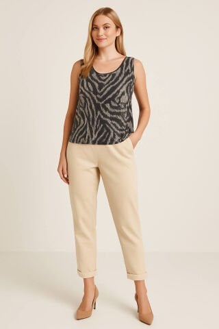 İtalya Siyah Beyaz Zebra Desenli  Pullu Atlet