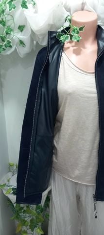 Lacivert Çift Taraflı Haki Suet Deri Ceket