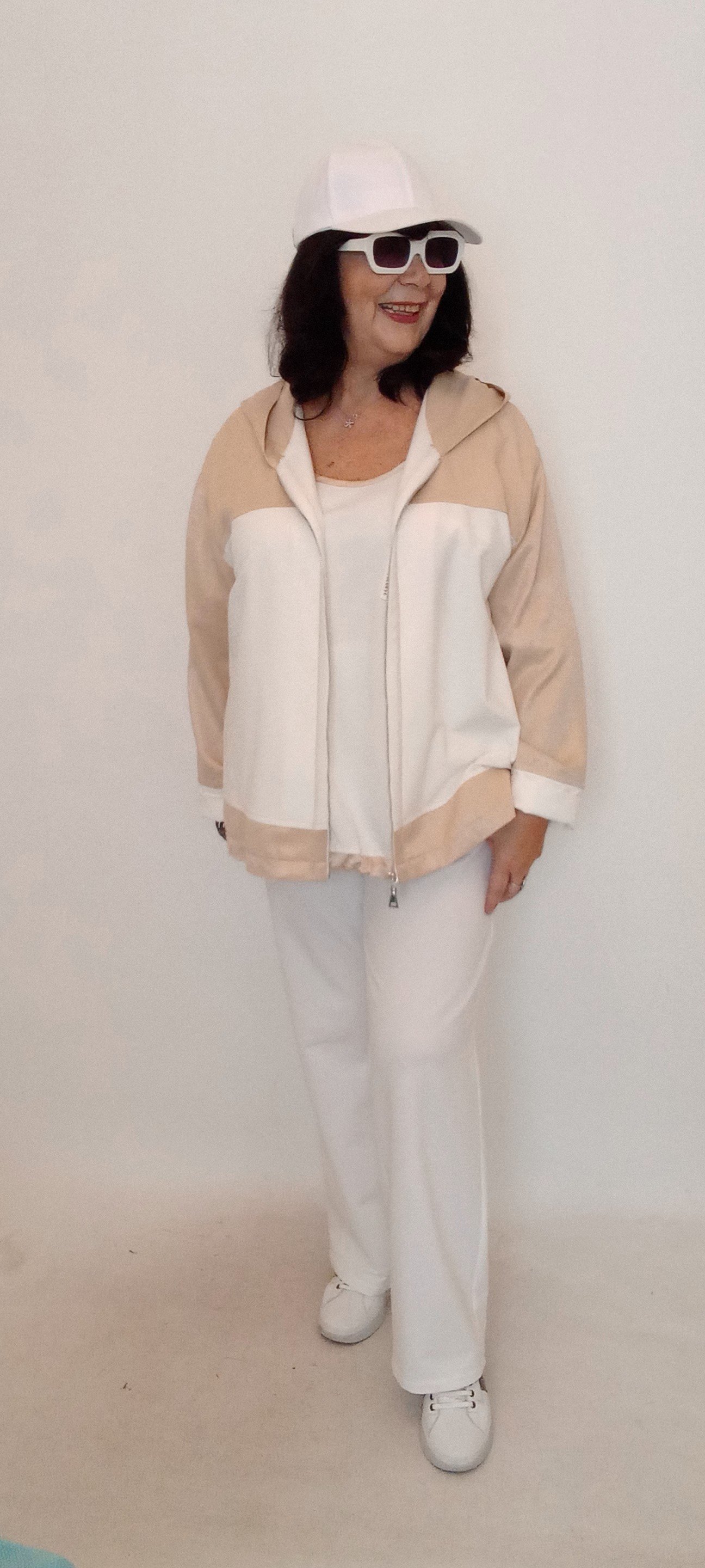 Kapüşonlu Fermuarlı Cotton Ceket - Camel