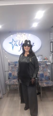 Büyük Beden Gri  Örme Kumaş  Siyah Deri Garnili  Eşofman Takım