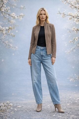 Hakiki Deri Çift Taraflı Suet Vizon Ceket