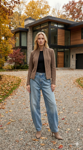 Hakiki Deri Çift Taraflı Suet Vizon Ceket