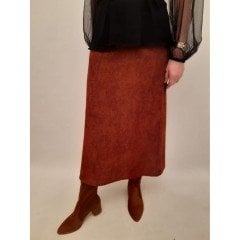 Örme Kumaş Uzun Etek Taba 301