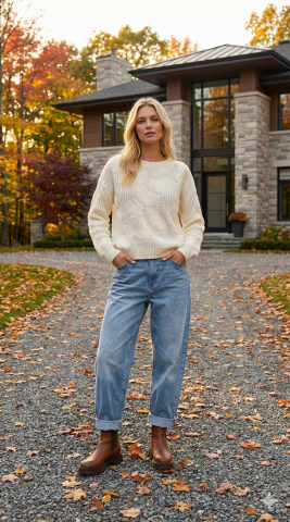 İtalyan Kemik Triko Yuvarlak Yaka Önü Bütün Dantel Astarlı Triko