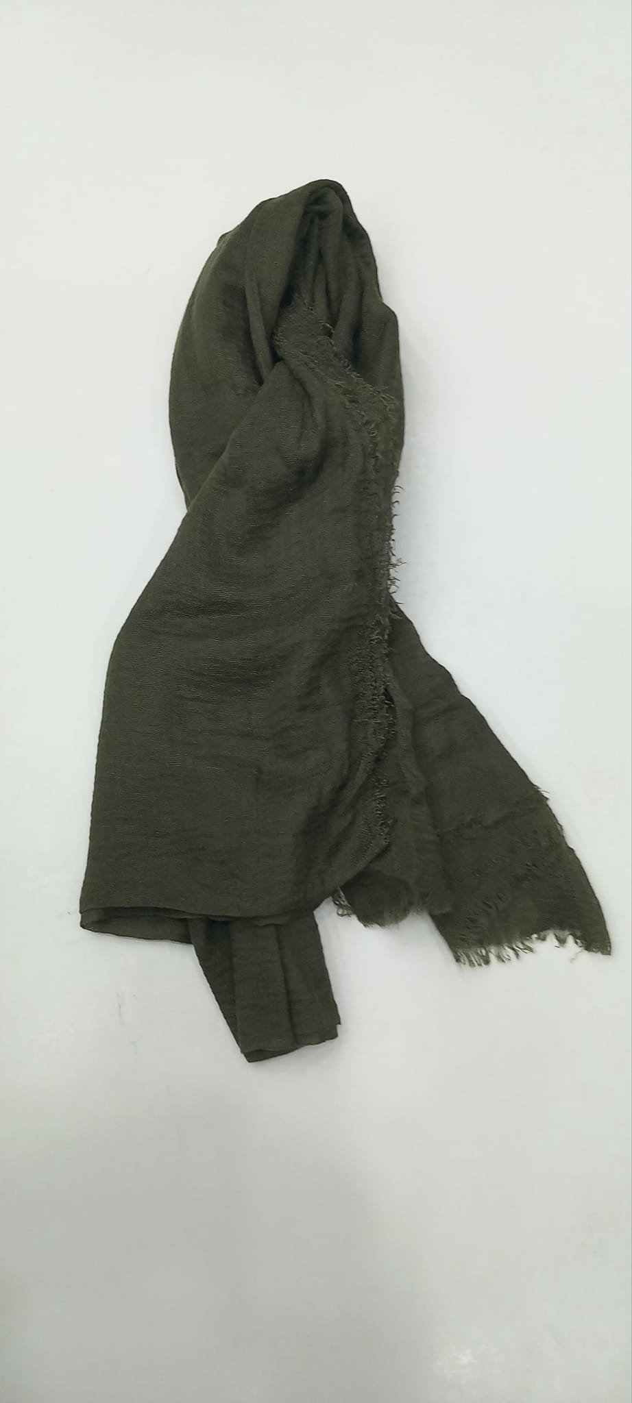 Haki Viskon  Düz Renk  Kırınkıl  Fular