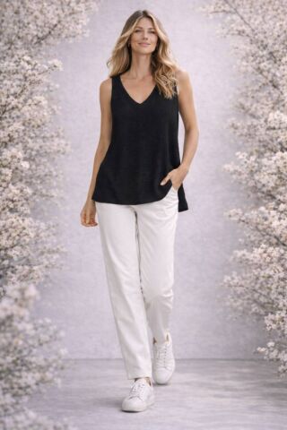 Büyük Beden Siyah Rengi İtalyan Merserize Bluz