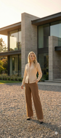 Bej Şantuk Kumaş Taş Detaylı Gömlek