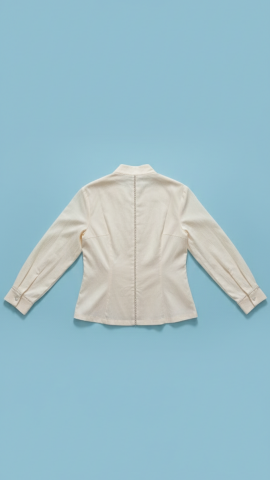 Bej Şantuk Kumaş Taş Fermuarlı Gömlek