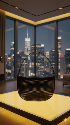 Parlak Taşlı Siyah Clutch